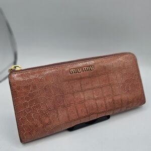 Miu Miu Croc-Embossed Leather Wallet